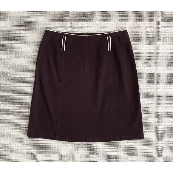 INC International Concepts Women's Size 12 Skirt Brown & Cream Casual Stretch - Picture 1 of 3